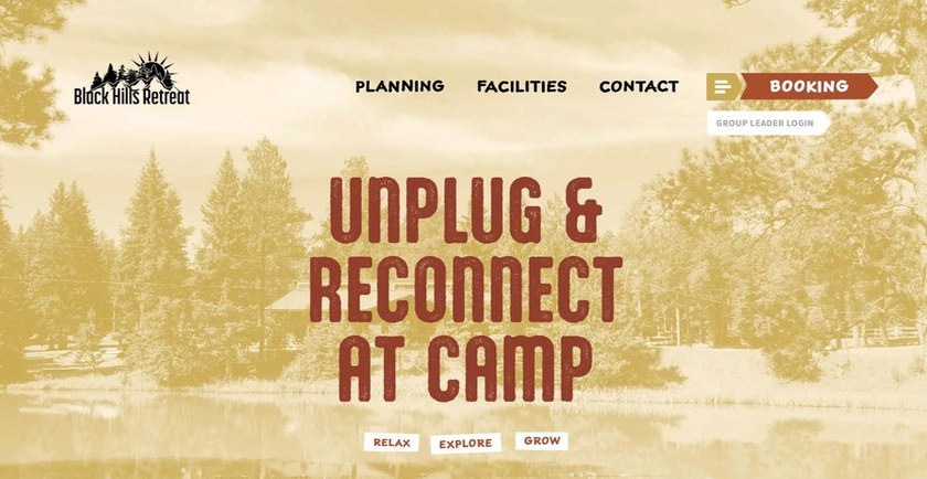 Black Hills Retreat Center website preview