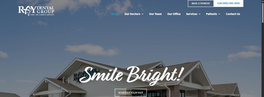 Screenshot of the Ray Dental Group website