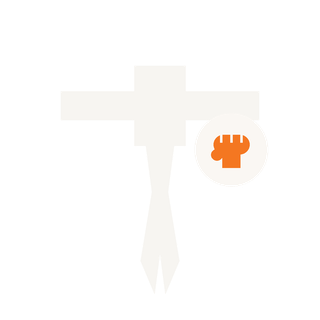 Martial arts belt and fist icon representing a taekwondo studio