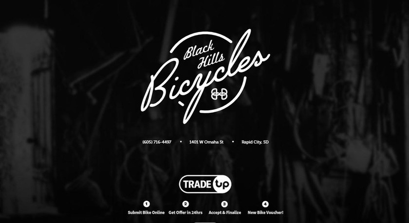 Screenshot of the Black Hills Bicycles website