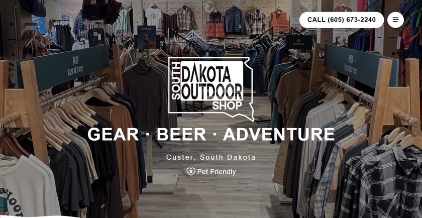 Screenshot of the South Dakota Outdoor Shop website