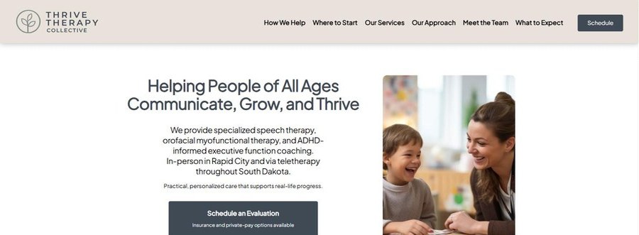 Screenshot of the Thrive Therapy Collective website
