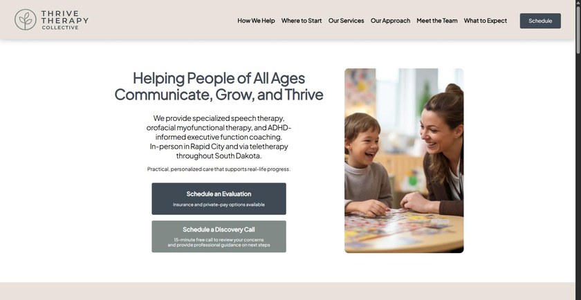 Thrive Therapy Collective website preview