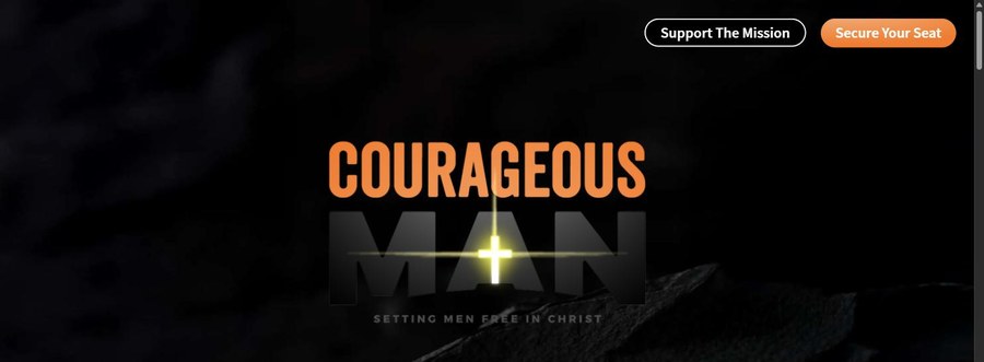 Screenshot of the Courageous Man website