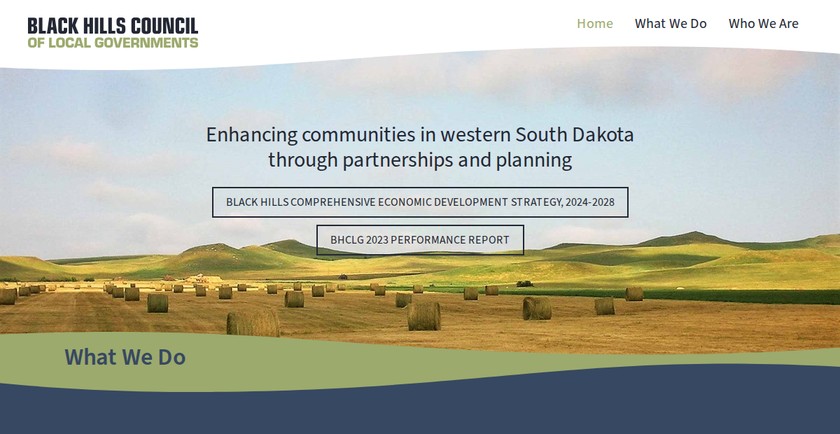 Black Hills Council of Local Governments website preview