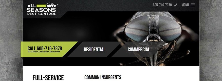 Screenshot of the All Seasons Pest Control website